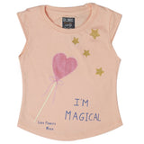 Girls Half Sleeves T-Shirt - Peach, Kids, Girls T-Shirts, Chase Value, Chase Value