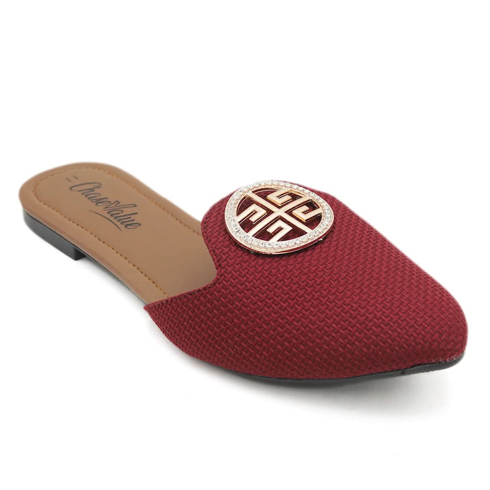 Women's Backless Slipper - Maroon, Women, Slippers, Chase Value, Chase Value