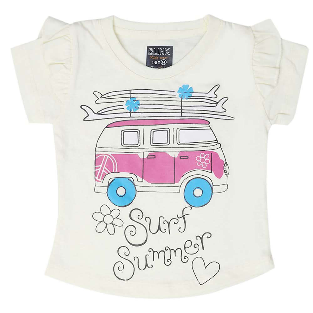 Girls Half Sleeves T-Shirt - Cream, Kids, Girls T-Shirts, Chase Value, Chase Value