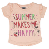 Girls Half Sleeves T-Shirt - Peach, Kids, Girls T-Shirts, Chase Value, Chase Value