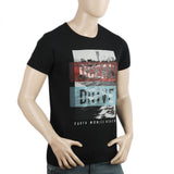 Men's Half Sleeves Printed T-Shirt - Black, Men, T-Shirts And Polos, Chase Value, Chase Value