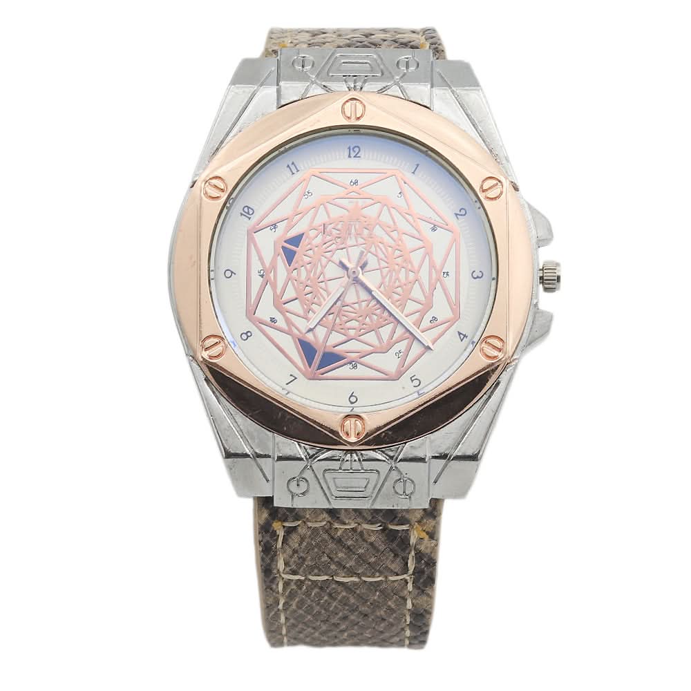 Men's Analog Strap Watch - Beige & Silver, Men, Watches, Chase Value, Chase Value