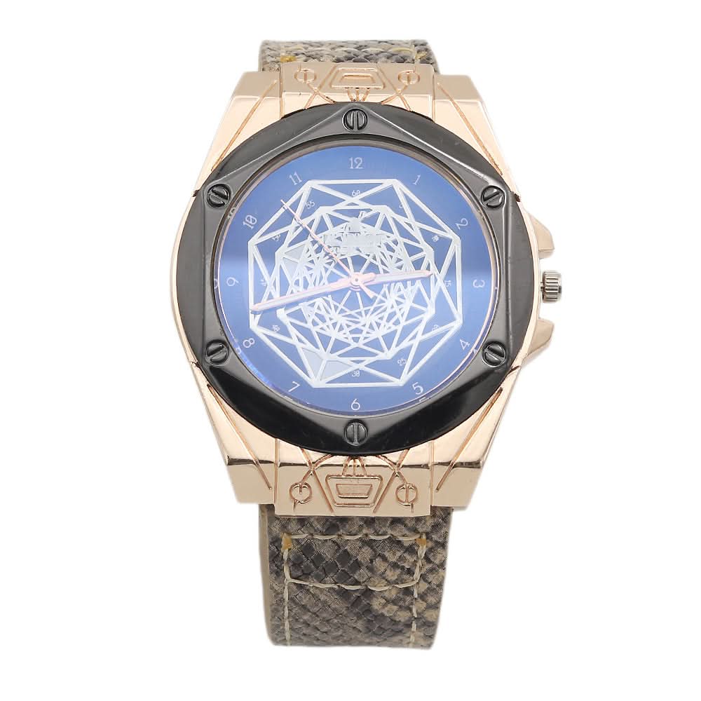 Men's Analog Strap Watch - Beige & Golden, Men, Watches, Chase Value, Chase Value