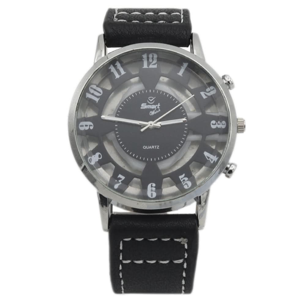 Men's Skeleton Strap Watch - Black & Silver, Men, Watches, Chase Value, Chase Value