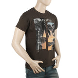 Men's Half Sleeves T-Shirt - Dark Brown, Men, T-Shirts And Polos, Chase Value, Chase Value