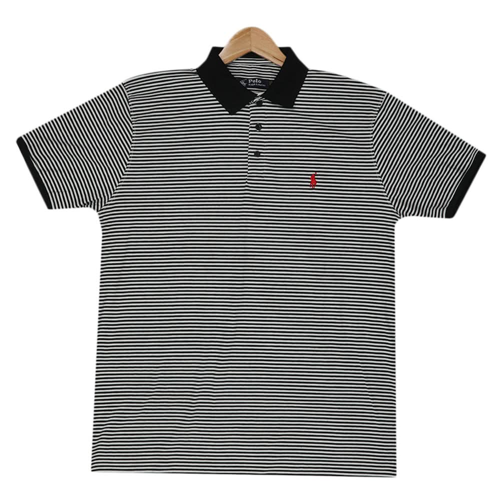 Men's Yarn Dyed Half Sleeves Polo T-Shirt - C, Men, T-Shirts And Polos, Chase Value, Chase Value