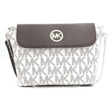 Women's Shoulder Bag K-1234 - White & Coffee, Women, Bags, Chase Value, Chase Value