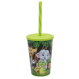 Cup with Straw - Green Animals, Home & Lifestyle, Glassware & Drinkware, Chase Value, Chase Value