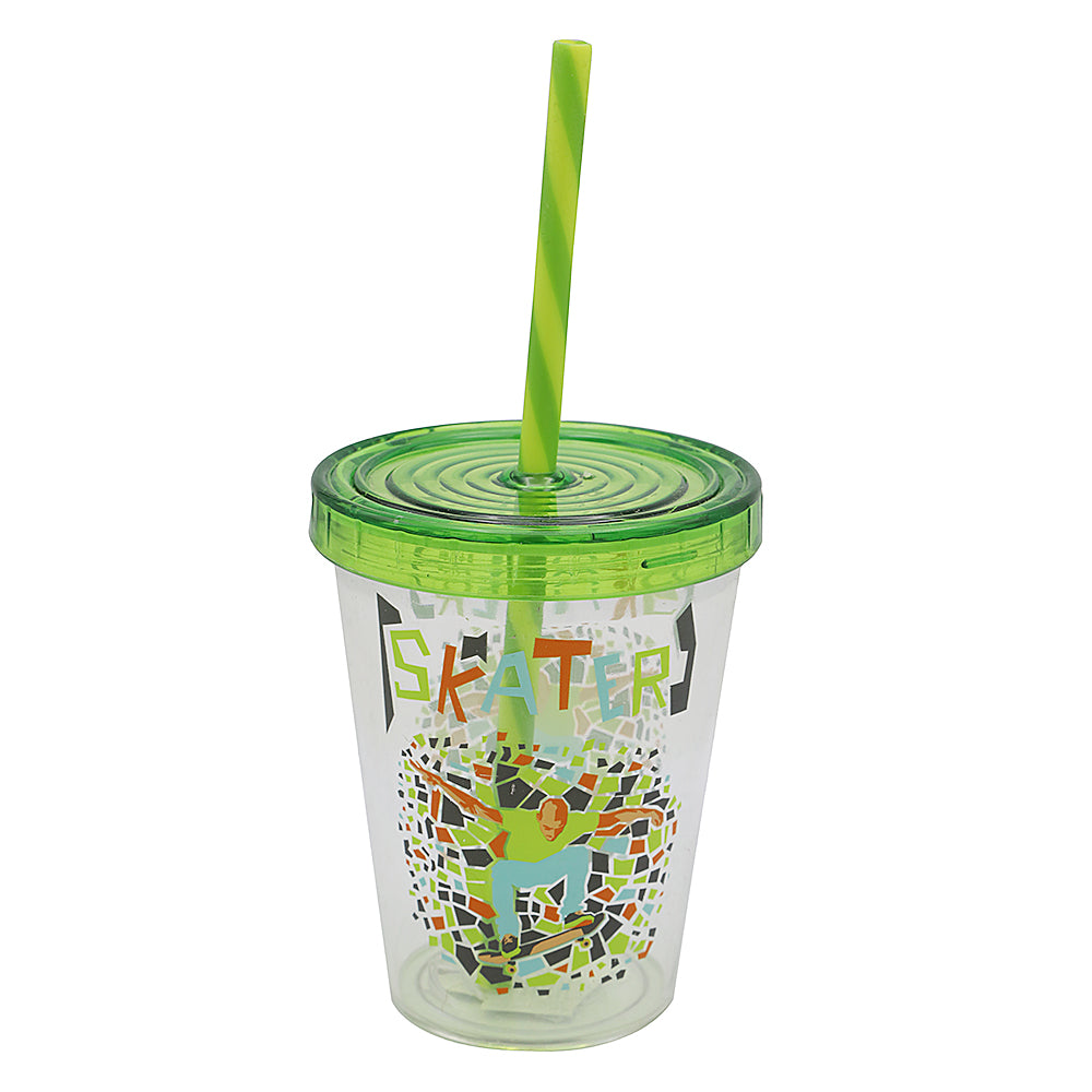 Pipetli Bardak-Desenli - Skater, Home & Lifestyle, Glassware & Drinkware, Chase Value, Chase Value