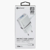Wall Charger Micro Usb WC- 105 - White, USB Cables, Chase Value, Chase Value