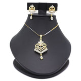 Women's American Diamond Locket Set - Golden Peach, Women, Jewellery Set, Chase Value, Chase Value