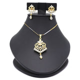 Women's American Diamond Locket Set - Golden Peach, Women, Jewellery Set, Chase Value, Chase Value