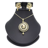 Women's American Diamond Locket Set - Golden, Women, Jewellery Set, Chase Value, Chase Value