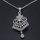 Women's American Diamond Locket Set - Silver, Women, Jewellery Set, Chase Value, Chase Value