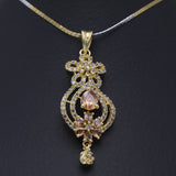 Women's American Diamond Locket Set - Golden Peach, Women, Jewellery Set, Chase Value, Chase Value