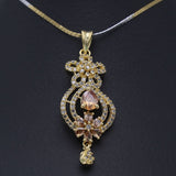 Women's American Diamond Locket Set - Golden Peach, Women, Jewellery Set, Chase Value, Chase Value