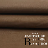 Men Wash & Wear Suit Fabric - Brown, Men, Unstitched Fabric, Chase Value, Chase Value