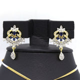 Women's American Diamond Locket Set - Silver Navy Blue, Women, Jewellery Set, Chase Value, Chase Value