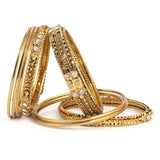 Women's Fancy Bangles 9 Pcs - Golden - test-store-for-chase-value