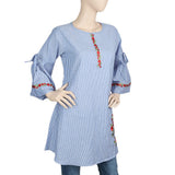 Women's Strip Cotton Kurti - Blue, Women, Ready Kurtis, Chase Value, Chase Value