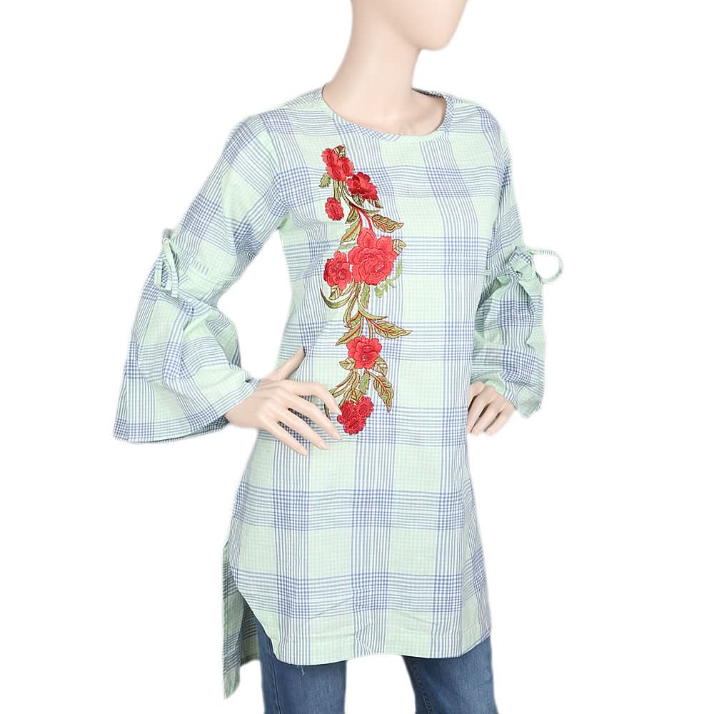 Women's Embroidered Kurti - Green, Women, Ready Kurtis, Chase Value, Chase Value