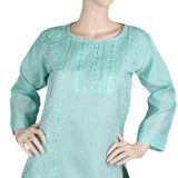 Women's Fancy Embroidered Kurti - Cyan, Women, Ready Kurtis, Chase Value, Chase Value