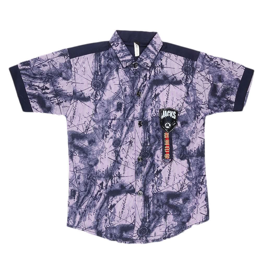 Boys Half Sleeves Casual Shirt - Purple, Kids, Boys Shirts, Chase Value, Chase Value