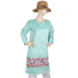 Women's Fancy Embroidered Kurti - Cyan, Women, Ready Kurtis, Chase Value, Chase Value