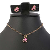 Girls Locket Set - Dark Pink, Kids, Jewellery Sets, Chase Value, Chase Value