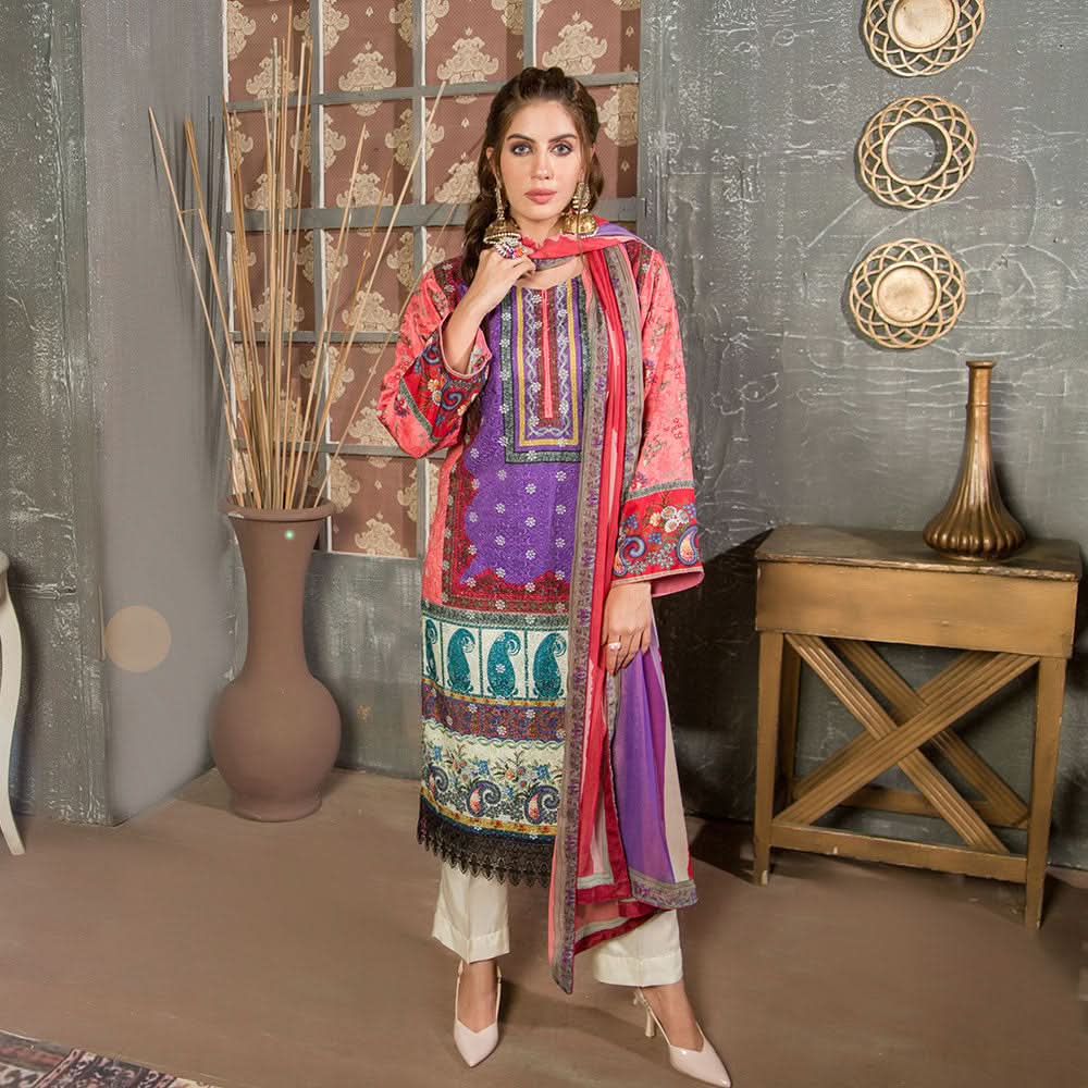 Eminent Viscose Chicken Kari 3 Pcs Un-Stitched Suit - 7, Women, 3Pcs Shalwar Suit, Eminent, Chase Value