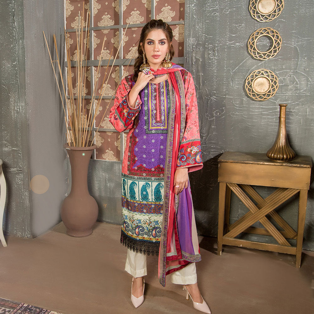 Eminent Viscose Chicken Kari 3 Pcs Un-Stitched Suit - 7, Women, 3Pcs Shalwar Suit, Eminent, Chase Value