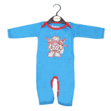 Newborn Boys Full Sleeves Romper - Steel Blue, Kids, NB Boys Rompers, Chase Value, Chase Value