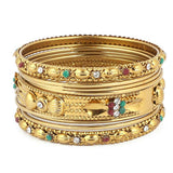 Women's Fancy Bangles 9 Pcs - Golden - test-store-for-chase-value