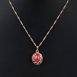 Women's Fancy Locket Set - Golden - Red - test-store-for-chase-value
