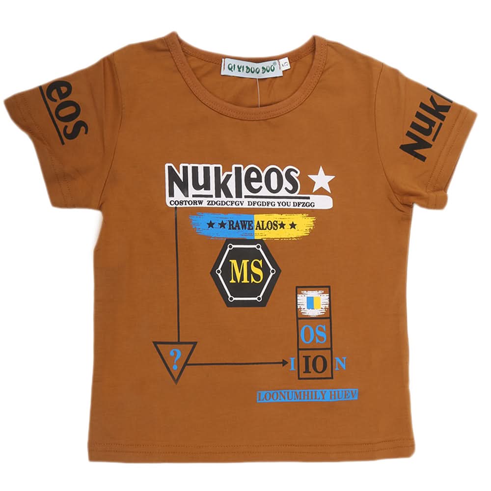 Boys Half Sleeves T-Shirt - Camel, Kids, Boys T-Shirts, Chase Value, Chase Value