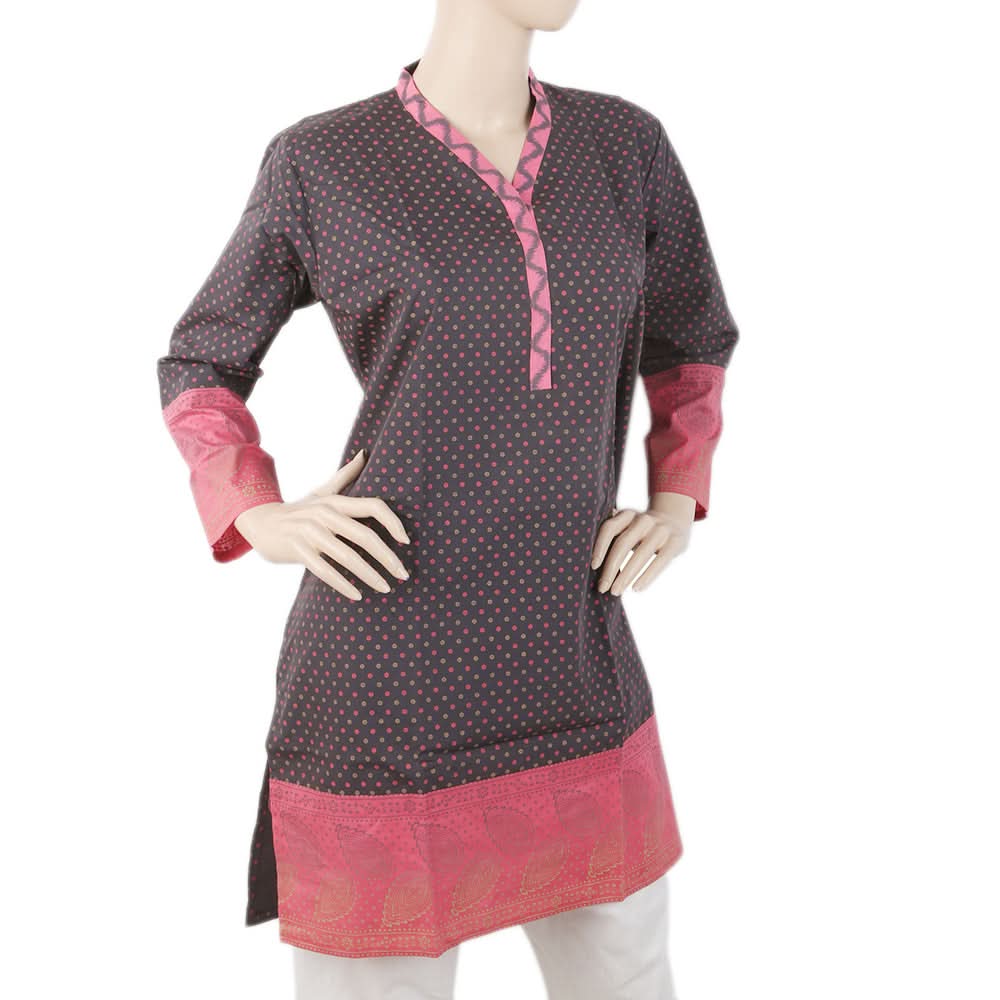 Women's Printed Cotton Kurti - Dark Purple, Women, Ready Kurtis, Chase Value, Chase Value