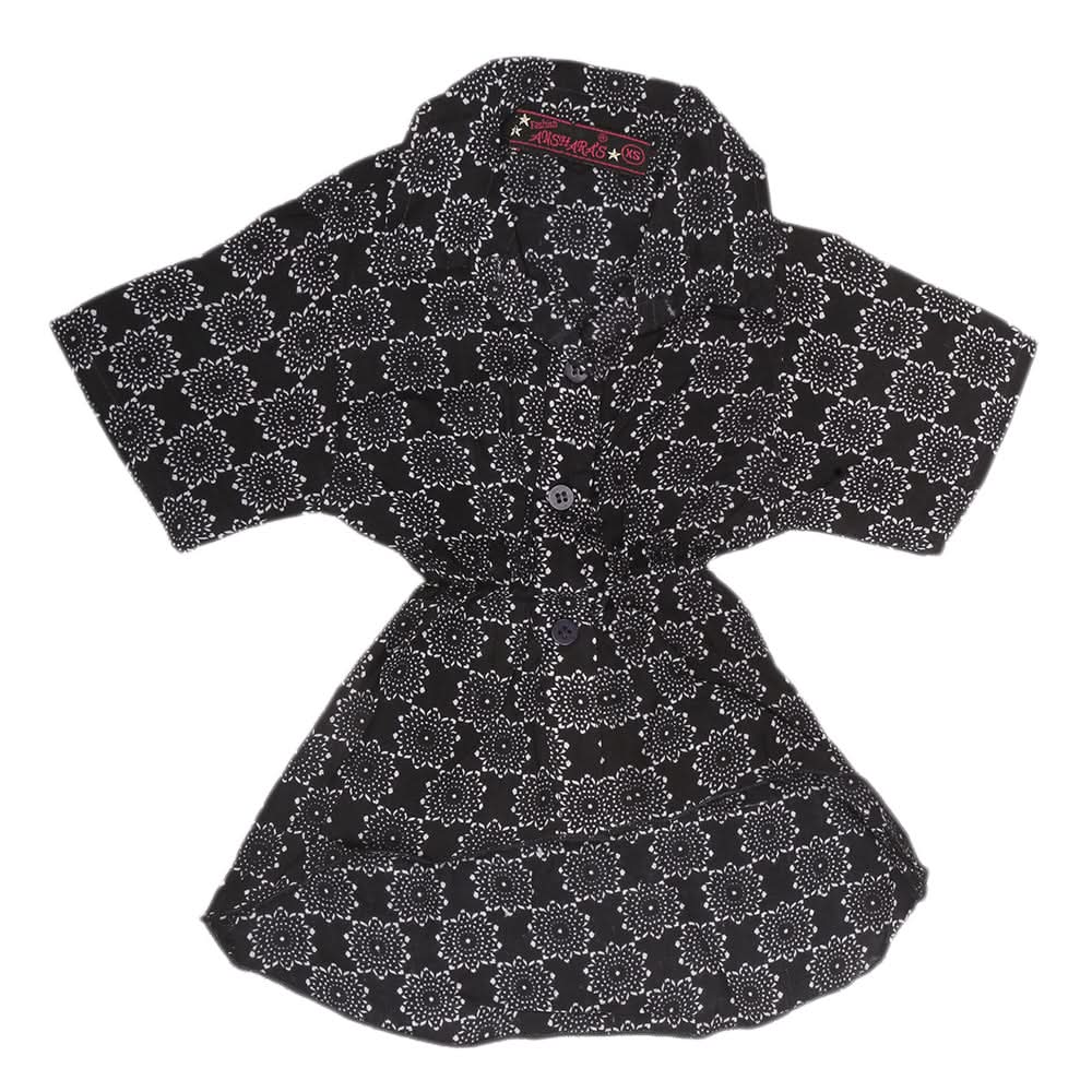 Girls Woven Half Sleeves Top - Black, Kids, Tops, Chase Value, Chase Value