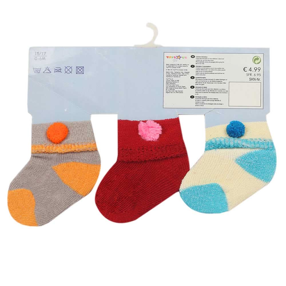 Newborn Socks Pack Of 3 - F, Newborn Caps, Shoes & Socks, Chase Value, Chase Value