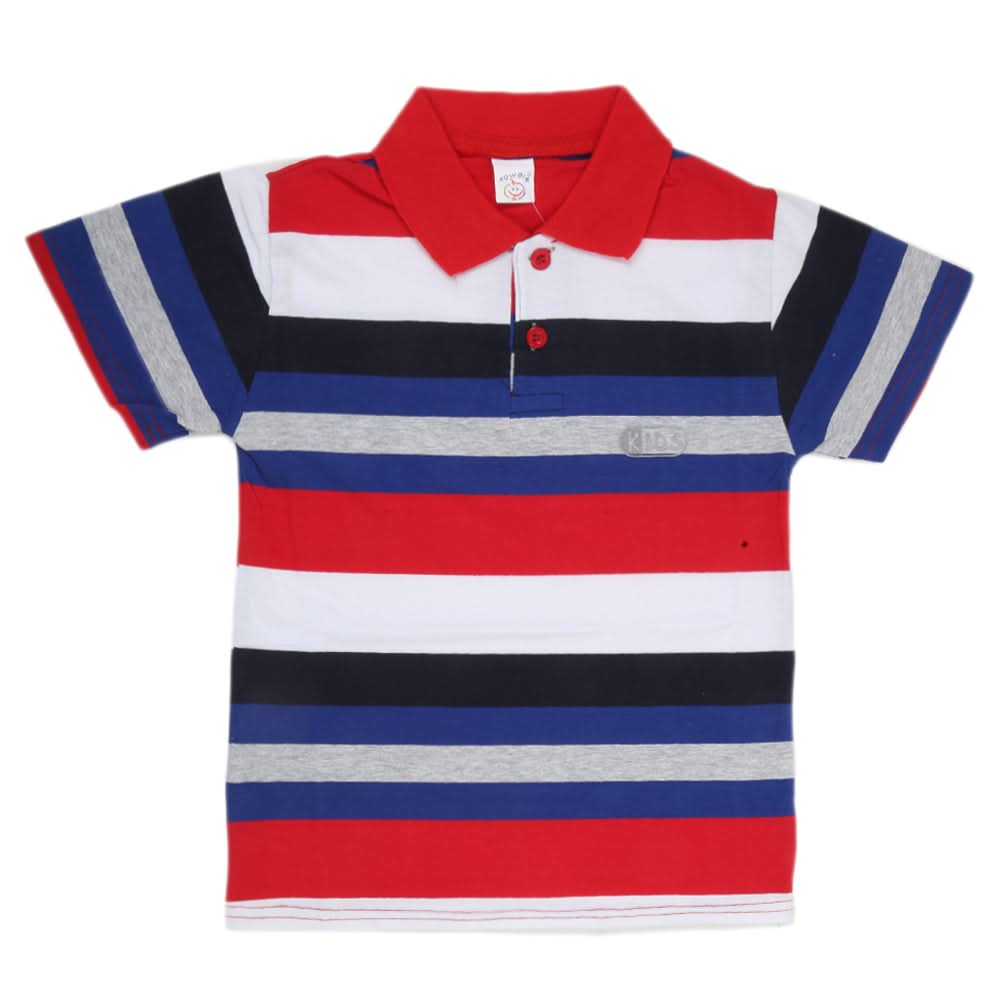 Boys Yarn Dyed T-Shirt - Red, Kids, Boys T-Shirts, Chase Value, Chase Value