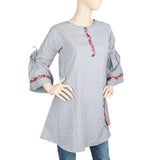 Women's Strip Cotton Kurti - Grey, Women, Ready Kurtis, Chase Value, Chase Value