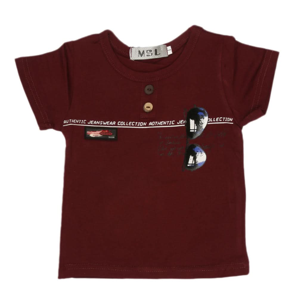 Newborn Boys T-Shirt - Maroon, Kids, NB Boys Shirts And T-Shirts, Chase Value, Chase Value