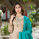 GUL E BAHAR Jacquard Banarsi Lawn 3 Pcs Un-Stitched Suit Vol 1 - 1, Women, 3Pcs Shalwar Suit, Rana Arts, Chase Value
