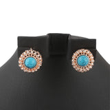 Women's Fancy Locket Set - Golden - Blue - test-store-for-chase-value