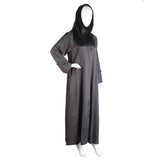Women's Front Open Abaya - Grey, Women Abayas, Chase Value, Chase Value
