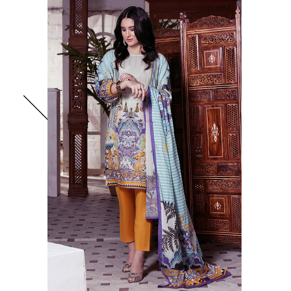 Halime Sultan Digital Printed Lawn 2Pcs Unstitched Suit - V1 - 1, Women, 2Pcs Shalwar Suit, Halima Sultan, Chase Value