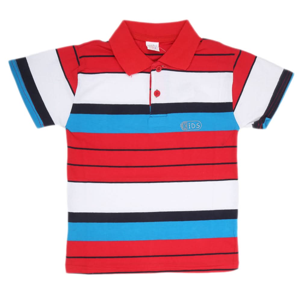 Boys Yarn Dyed T-Shirt - Red, Kids, Boys T-Shirts, Chase Value, Chase Value