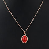 Women's Fancy Locket Set - Golden - Red - test-store-for-chase-value