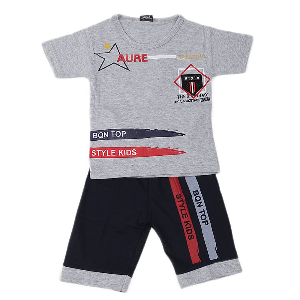 Boys Short Suit - Grey, Kids, Boys Sets And Suits, Chase Value, Chase Value