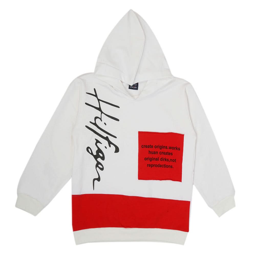 Boys Terry Hoodie - White, Boys Hoodies & Sweat Shirts, Chase Value, Chase Value