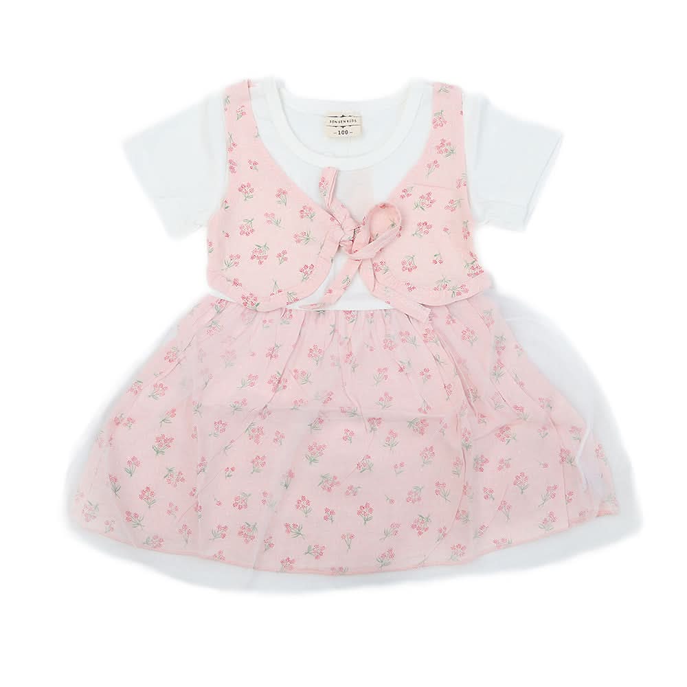 Newborn Girls Frock - Peach, Kids, NB Girls Frocks, Chase Value, Chase Value